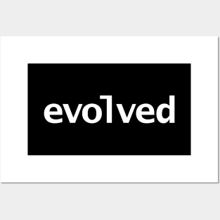 Evolved Typography White Text Posters and Art